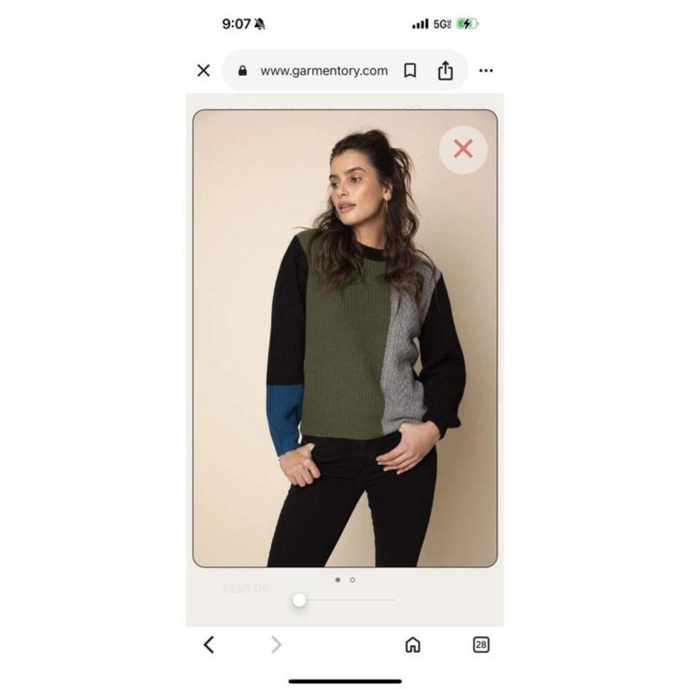 27 Miles Malibu 100% Cashmere Colorblock Sweater sz S